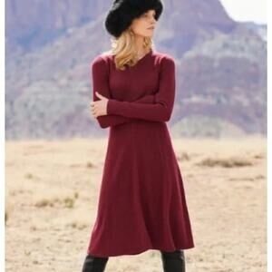 Peruvian Connection Emma Dress in Cranberry 100% Royal Alpaca Size Medium